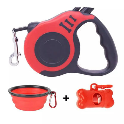 Retractable Dog Leash With Dog Poop Waste Bag Dispenser Dog Bowl 3m 5m Pet Walking Leash Pet Leash Pet Manufacturer 1000ml Bowl