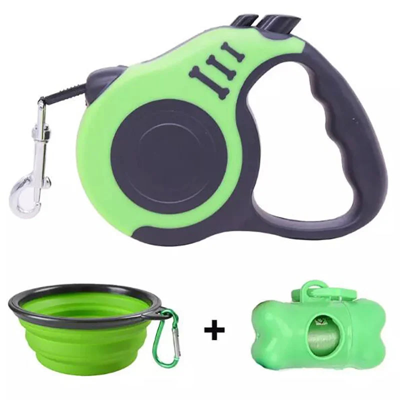 Retractable Dog Leash With Dog Poop Waste Bag Dispenser Dog Bowl 3m 5m Pet Walking Leash Pet Leash Pet Manufacturer 1000ml Bowl