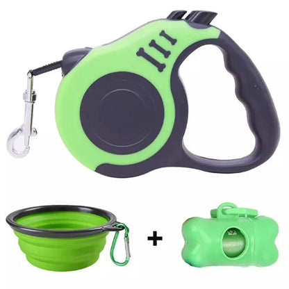 Retractable Dog Leash With Dog Poop Waste Bag Dispenser Dog Bowl 3m 5m Pet Walking Leash Pet Leash Pet Manufacturer 1000ml Bowl