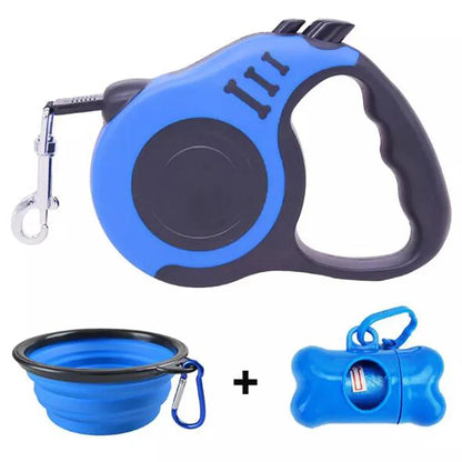 Retractable Dog Leash With Dog Poop Waste Bag Dispenser Dog Bowl 3m 5m Pet Walking Leash Pet Leash Pet Manufacturer 1000ml Bowl